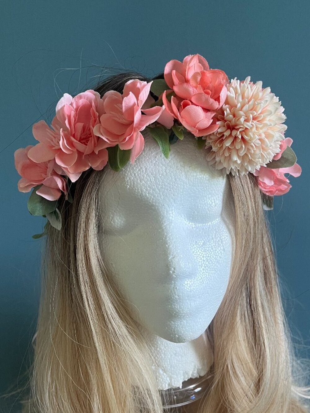 Pink Flower Crown, Floral Headband, Bridal Boho Wedding Fairy Festival Headband